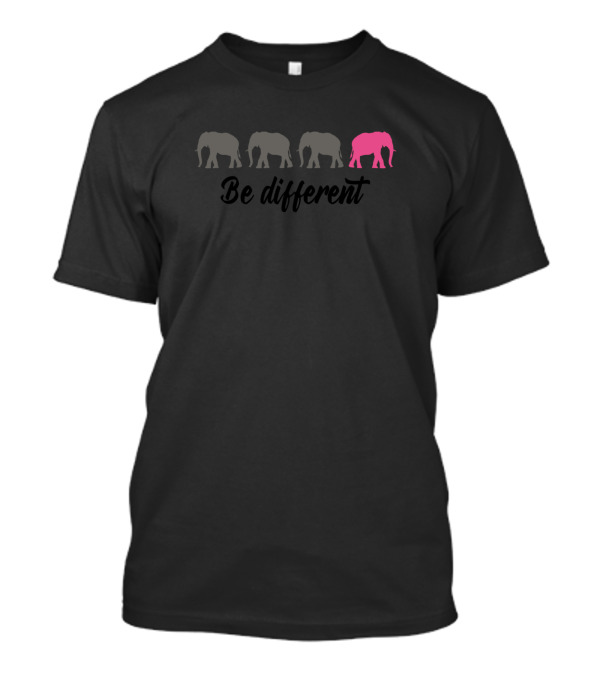 Be Different Funny Elephants With Unique Pink Twist T-Shirt