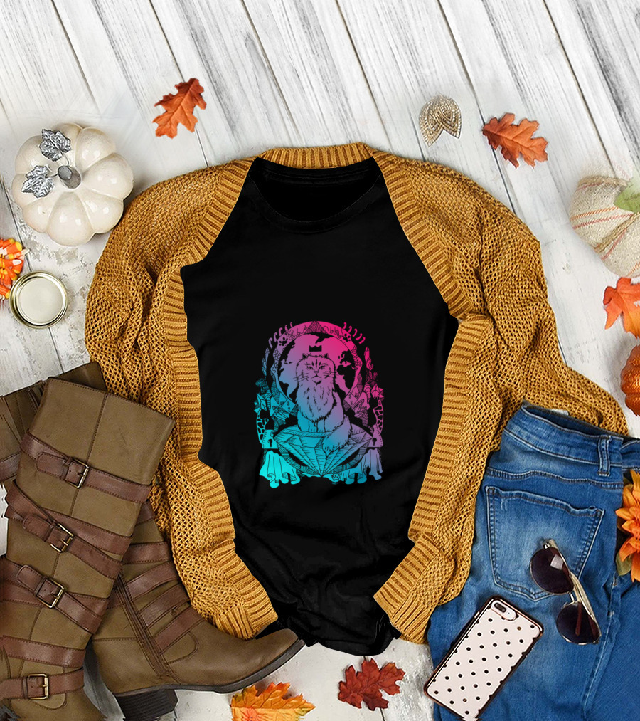 Cats Rule Everything Around Me Aurora Glow Feline Majesty T-Shirt