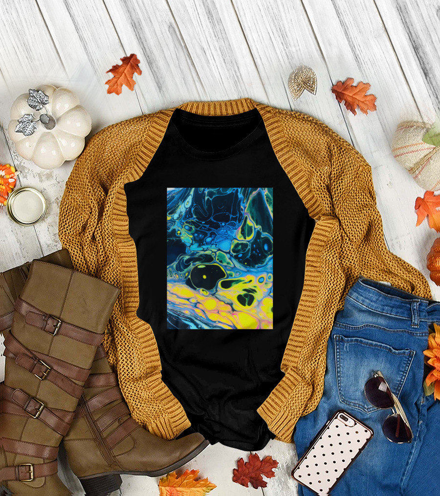 Blue And Abstract Fluid T-Shirt