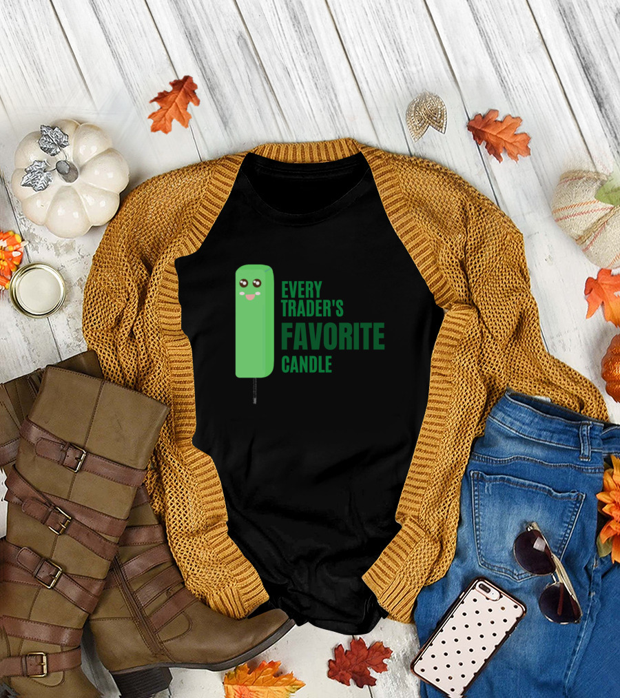 Every Trader's Favorite Green Candle Emoji Features Happy Facial Expression T-Shirt