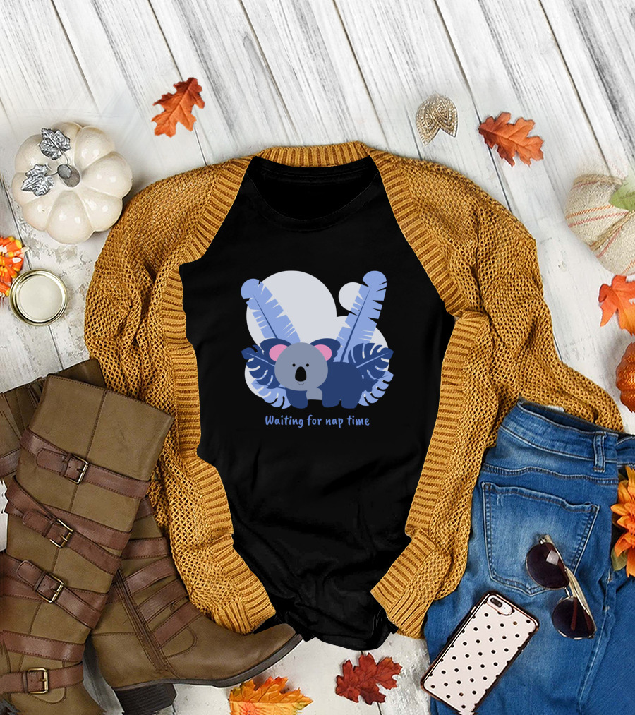 Waiting for Nap Time Featuring Baby Koala with Leaves T-Shirt