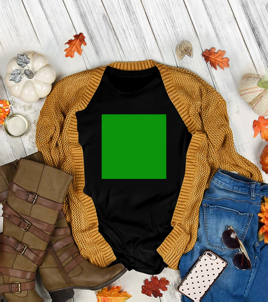 Grass Green Solid Plain Green Square T-Shirt