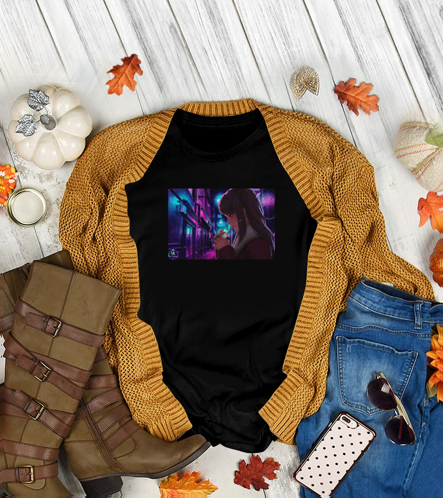 Light Up A Smoke Neon Alley Anime T-Shirt