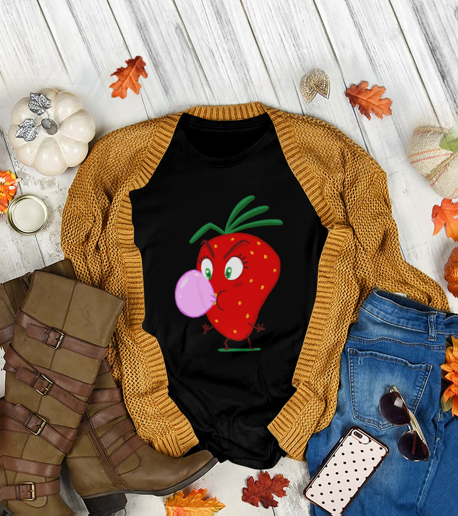 Blow Me Strawberry Bubblegum Cartoon T-Shirt
