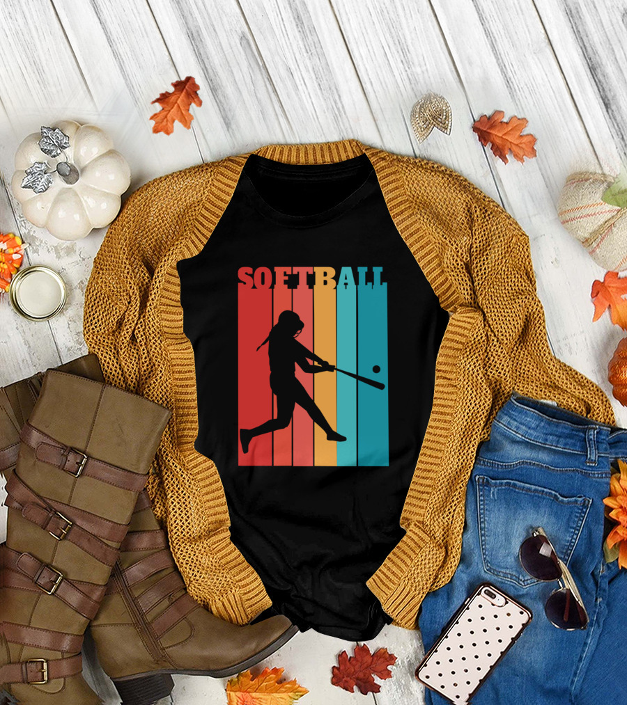 SOFTBALL Player Retro T-Shirt