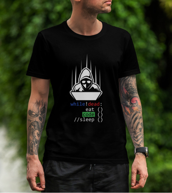 While Dead Coder Eat Code Sleep Programmer Coding PC T-Shirt