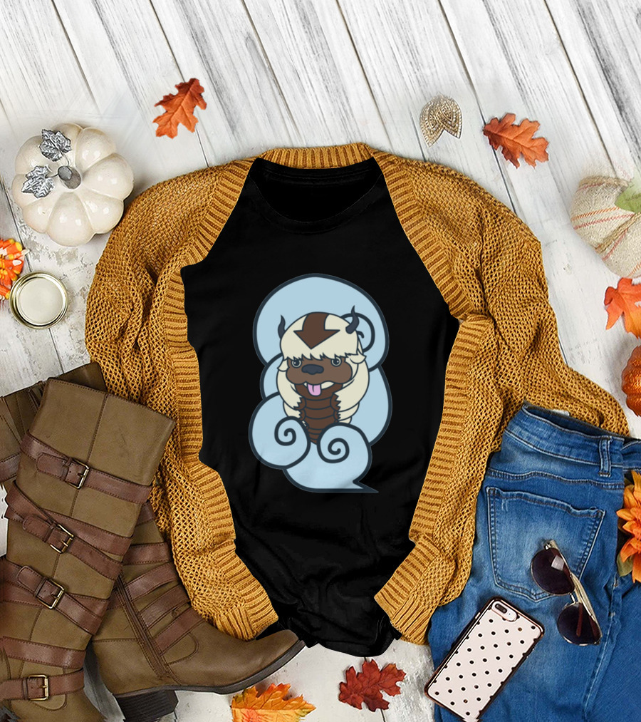 Appadorable Appa Avatar The Last Airbender Cute Flying Sky Bison in Clouds T-Shirt