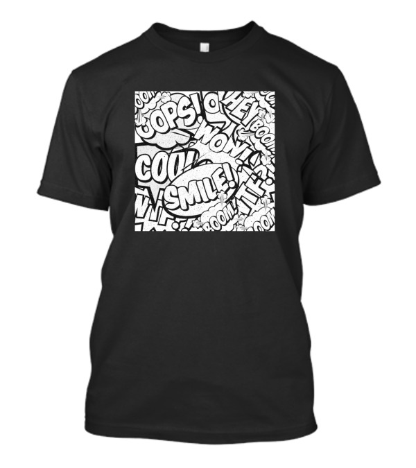 Oops Wow Boom Smile Cool Comic Strip Humor T-Shirt