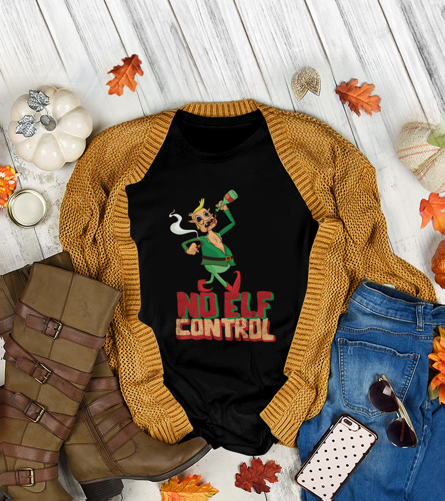 NO ELF CONTROL Christmas Elves T-Shirt