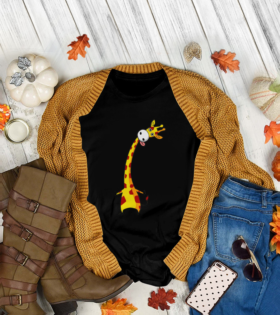 Cute Small Giraffe Cartoon Character T-Shirt