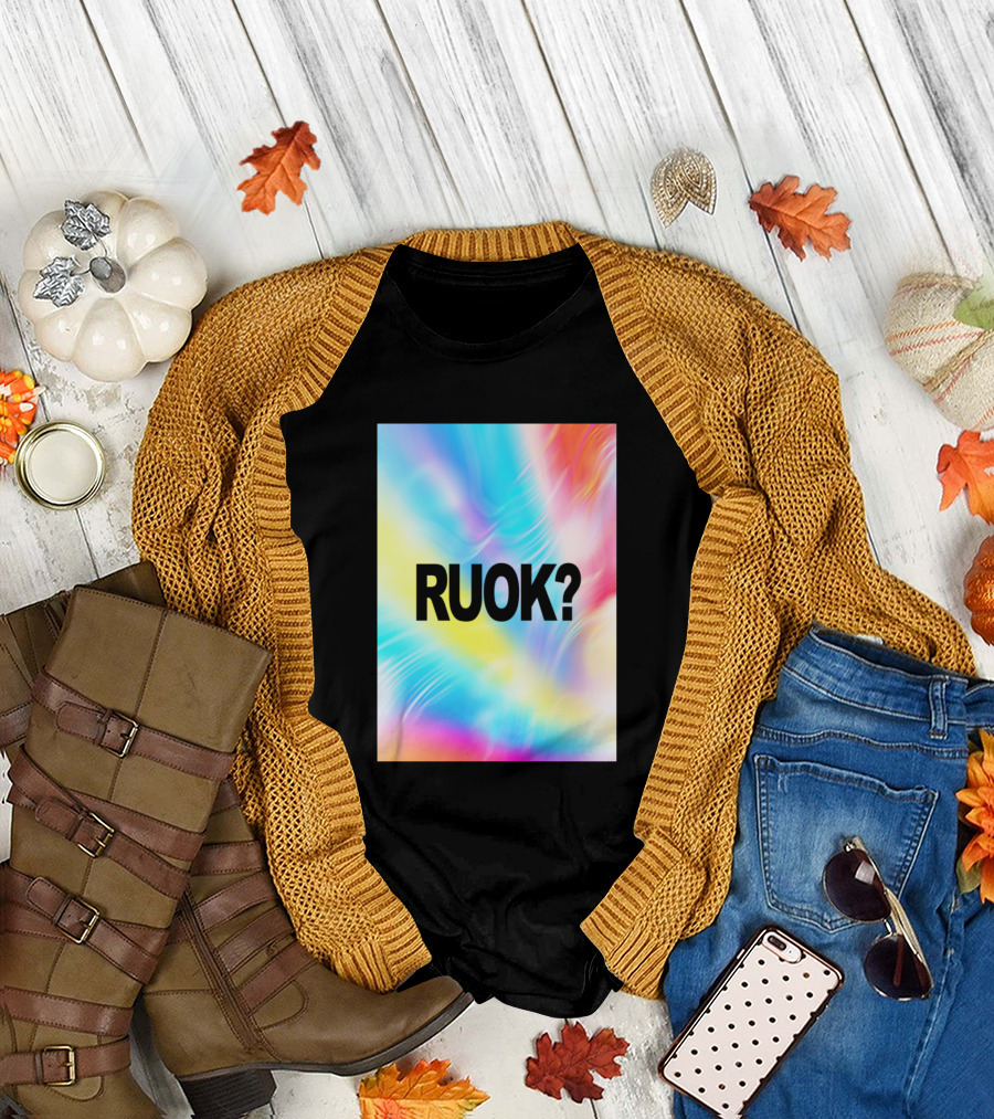 RUOK? Carrot Nose Snowman Gradient Background T-Shirt