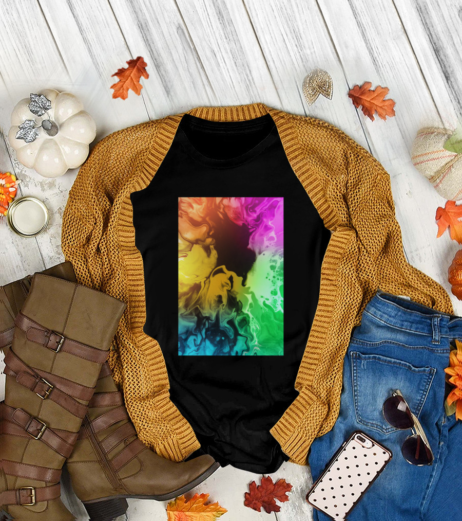 Very Colorful Rainbow Abstract Swirl T-Shirt