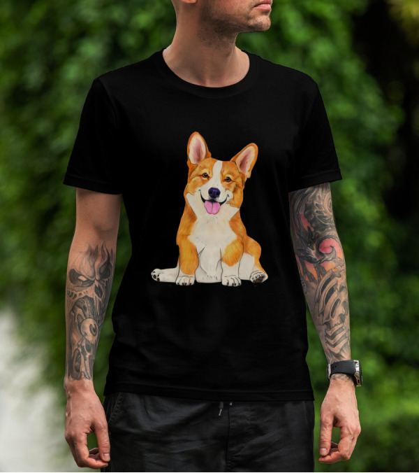 Cute Sitting Corgi Dog T-Shirt