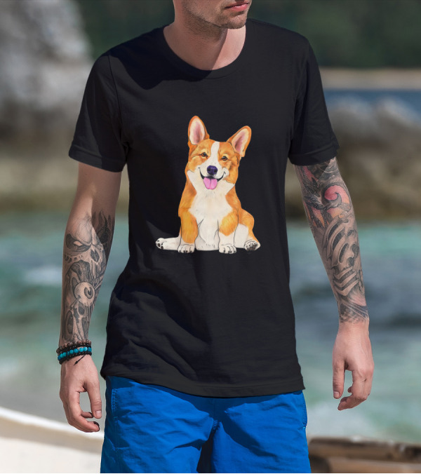 Cute Sitting Corgi Dog T-Shirt