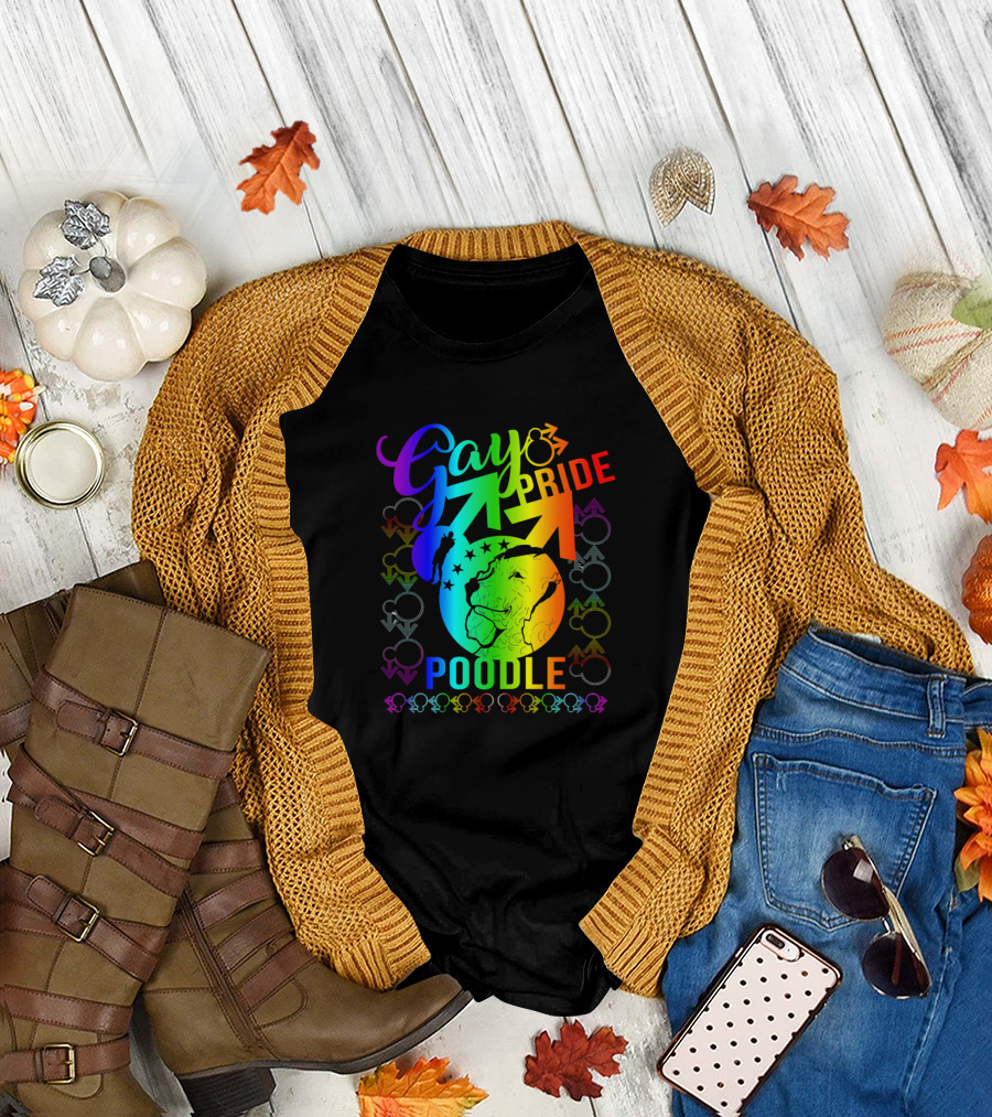 Gay Pride Poodle 192 Symbolic Rainbow T-Shirt