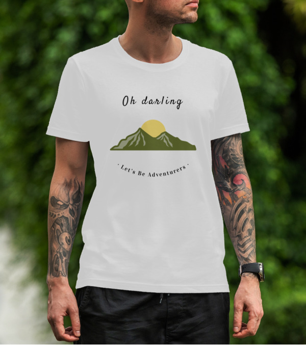 Oh Darling Let's Be Adventurers Mountain Sunset T-Shirt