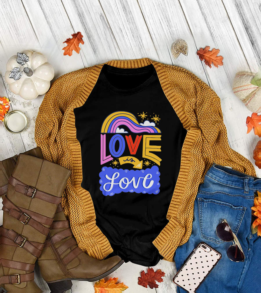 LOVE IS LOVE Rainbow Cloud Stars T-Shirt