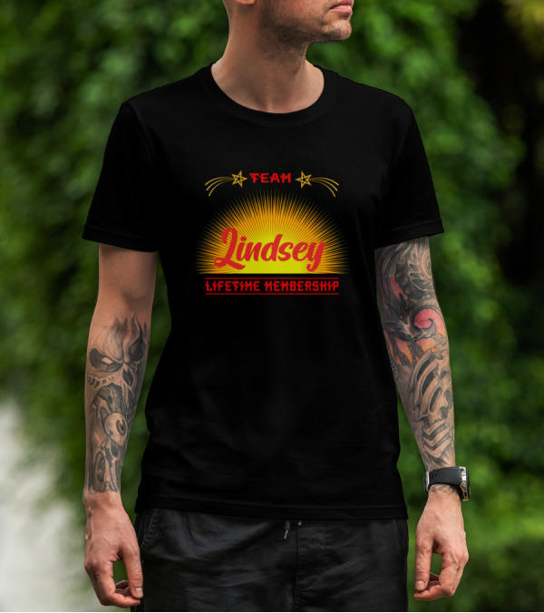 Team Lindsey Lifetime Membership Starburst Badge T-Shirt