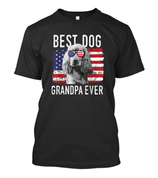 Best Dog Grandpa Ever American Flag English Mens T-Shirt