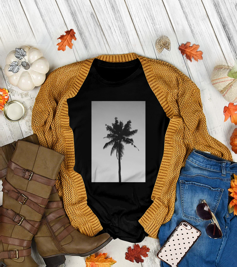 Palm Trees Black And White Photography T-Shirt