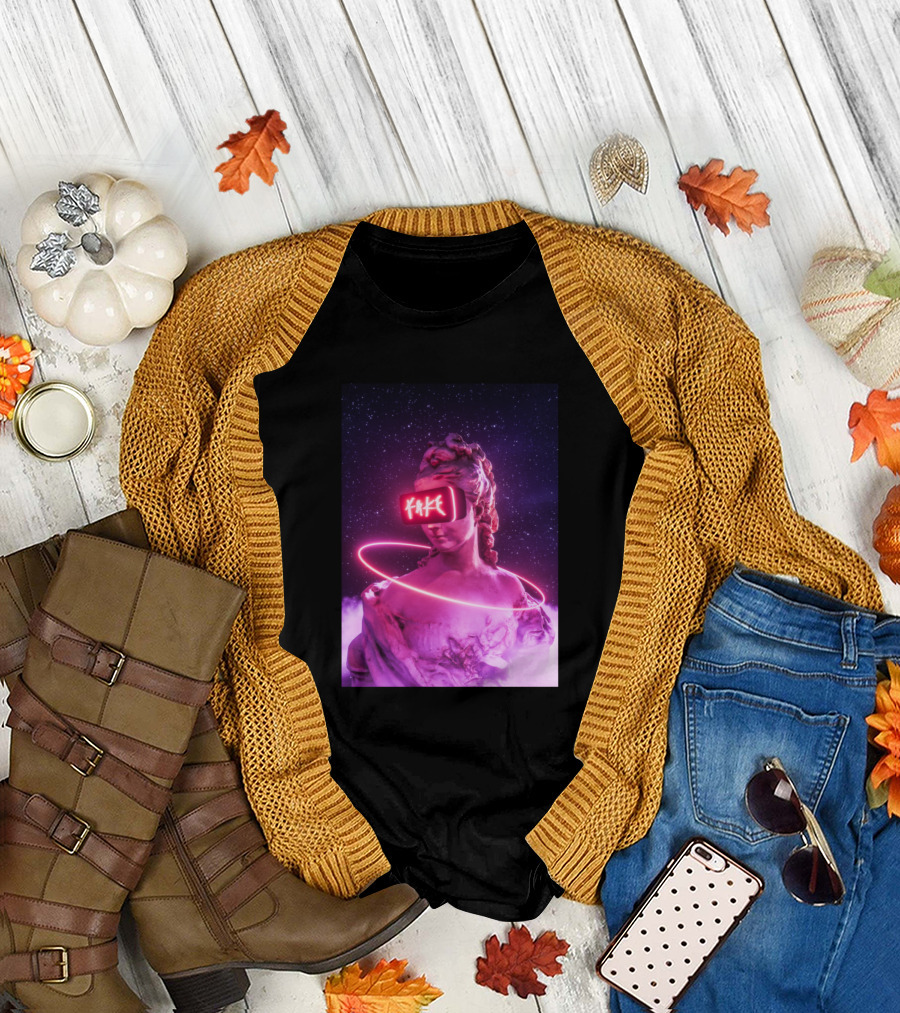 FAKE Statue Neon VR Cosmic Aura T-Shirt