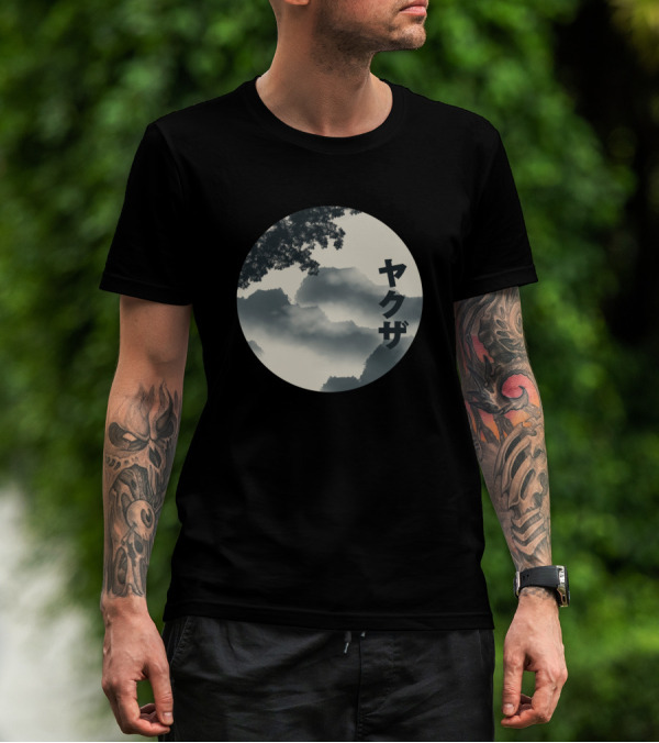 Japanese Landscape Vintage Circle T-Shirt
