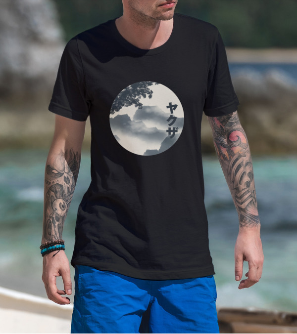 Japanese Landscape Vintage Circle T-Shirt