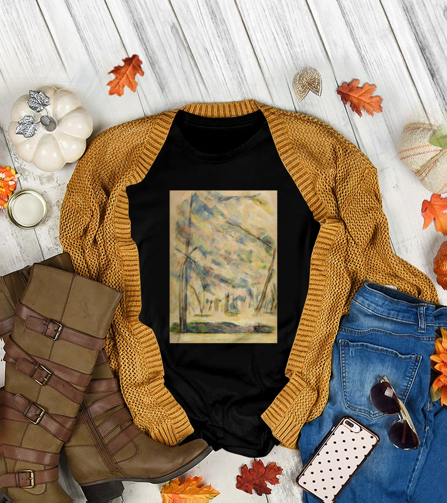 Paul Cezanne Landscape Impressionist Art Print Duplication T-Shirt