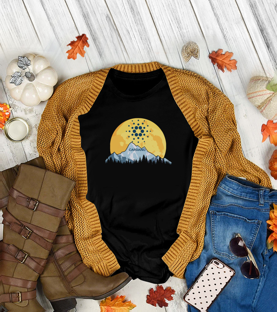 Cardano Ada Cryptocurrency Moonlit Mountain T-Shirt