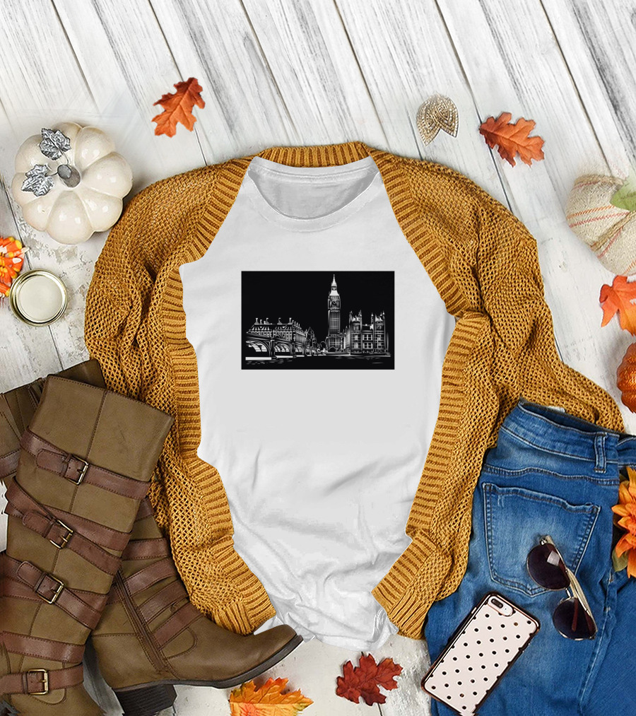 London Cityscape Big Ben Westminster Architecture T-Shirt