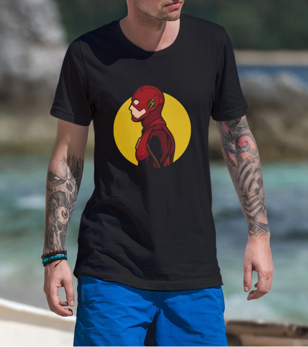 The Flash Heroes Speedster Icon Red And Yellow Lightning Bolt T-Shirt