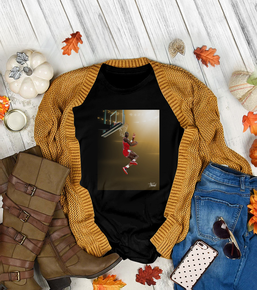 Jumping Action Basketball Icon in Chicago Arena T-Shirt