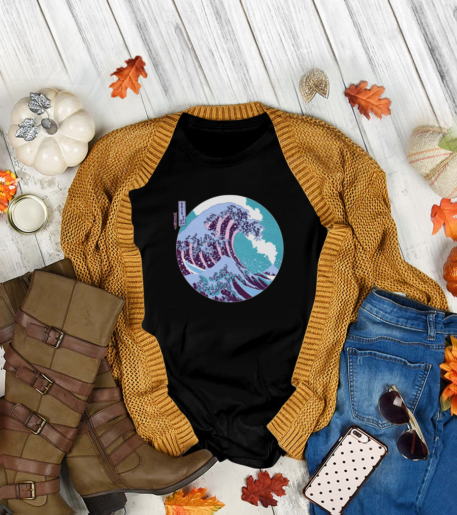 Great Wave Off Kanagawa Eruption Fuji T-Shirt
