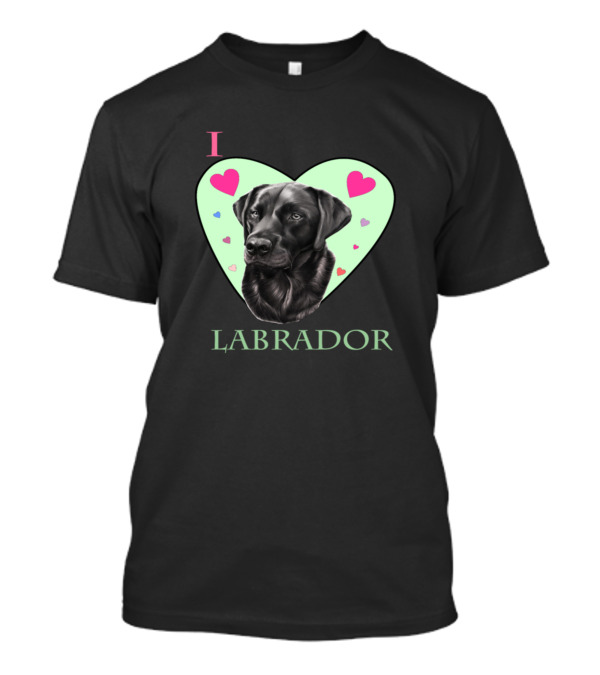 I Love Labrador Puppy With Heart Background T-Shirt