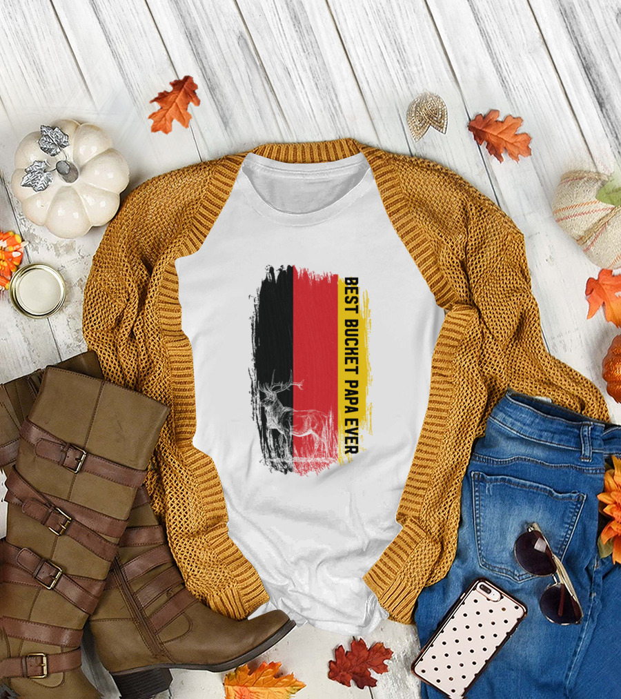 German Flag Stag Best Bucket Papa Ever T-Shirt