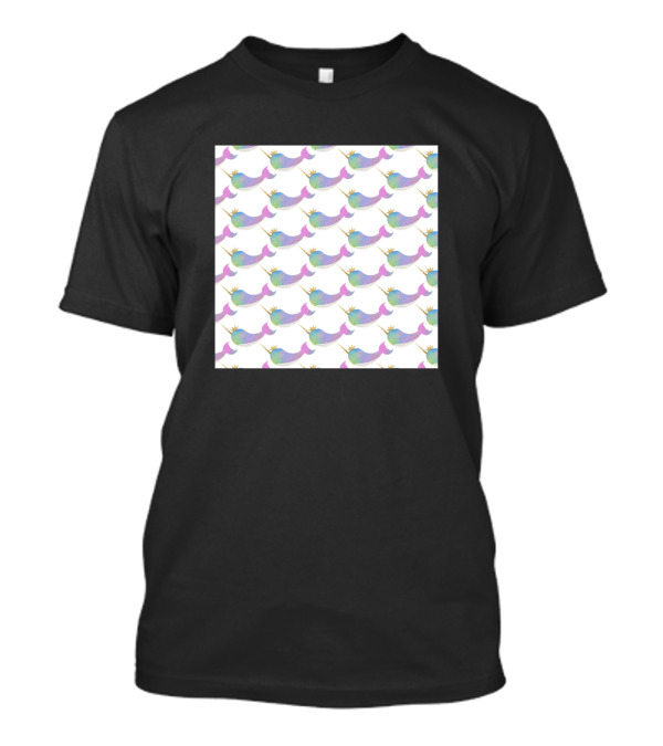 Narwhal Rainbow Horn Pattern Neck Gaiter T-Shirt
