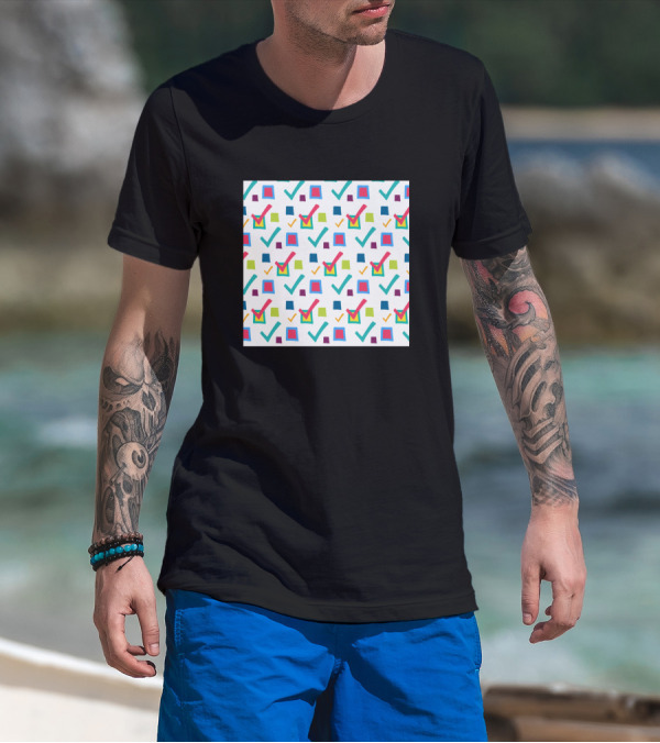 Time Management Colorful Check Marks Neck Gaiter T-Shirt