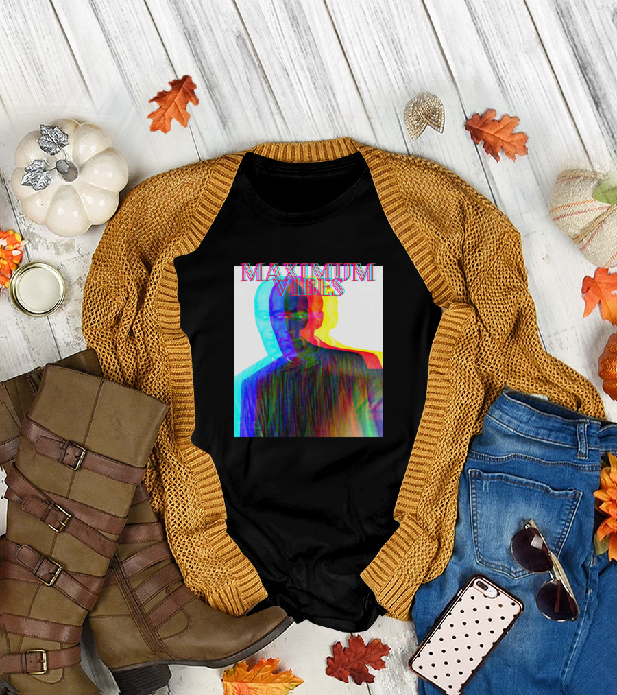 Maximum Vibes Trippy Multicolor Overlay T-Shirt