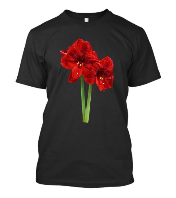 Pair Of Bright Red Amaryllis Blossoms T-Shirt
