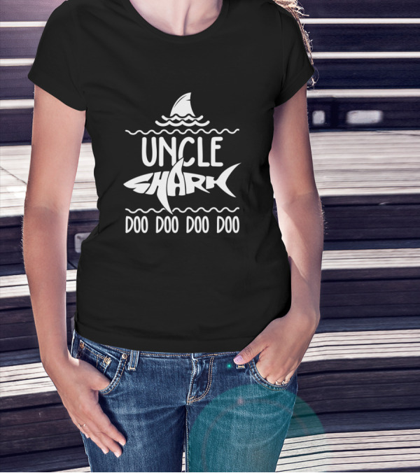 Uncle Shark Doo Doo Doo Shark Fin Waves T-Shirt