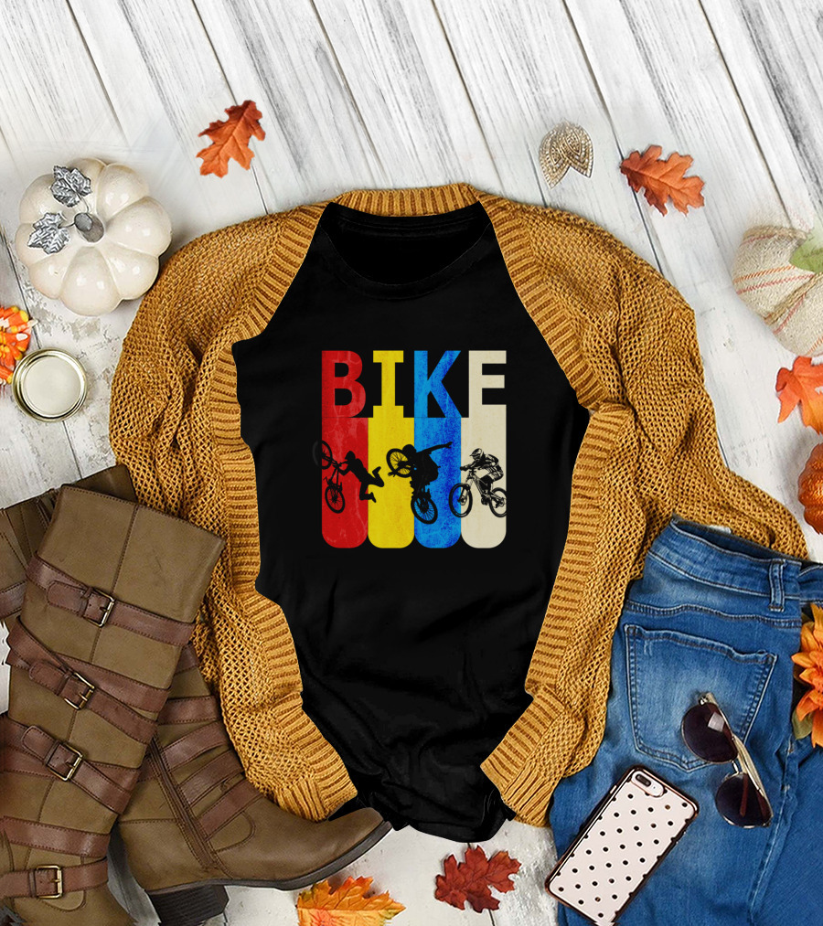 Bike Lovers Best Idea For Bikers with Colorful Stunt T-Shirt