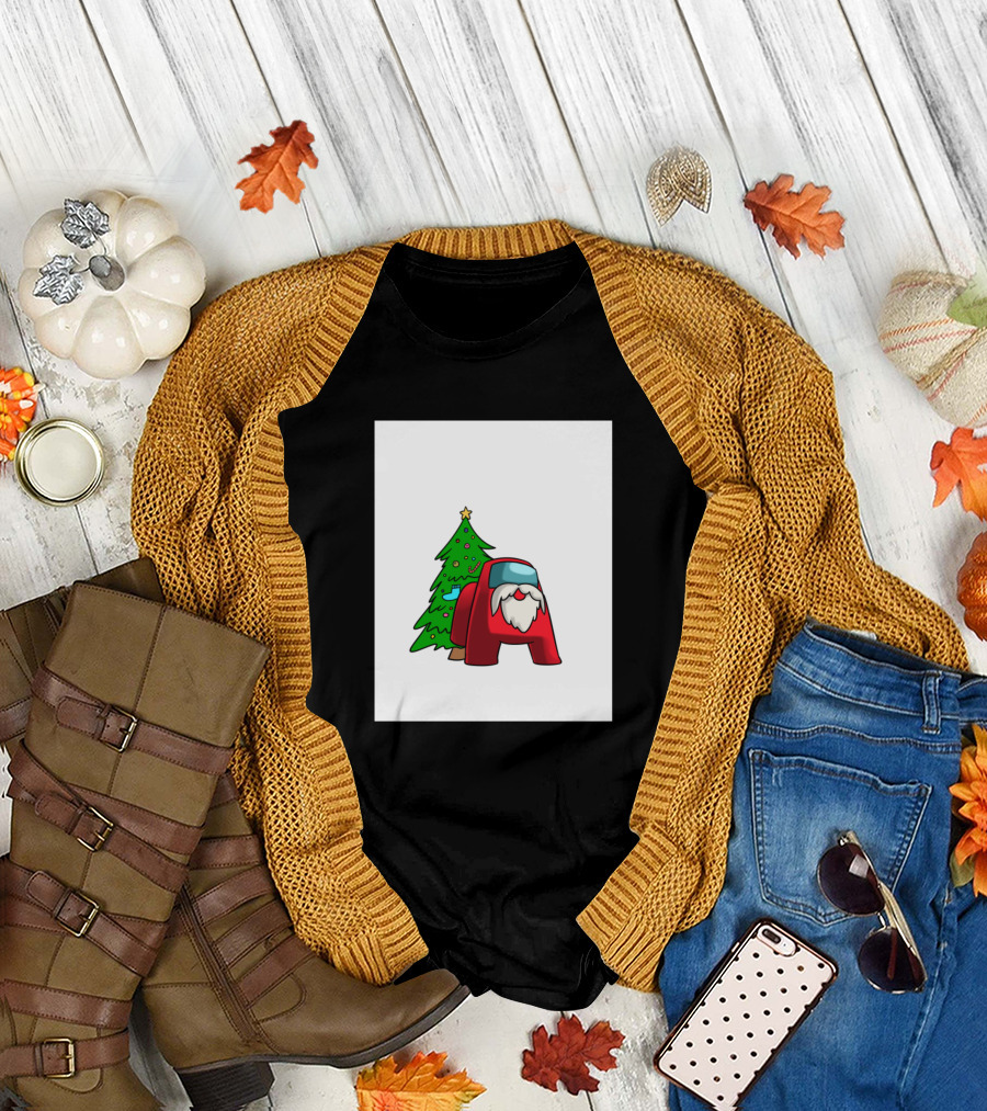Impostor Christmas Santa with Tree Crewmate T-Shirt