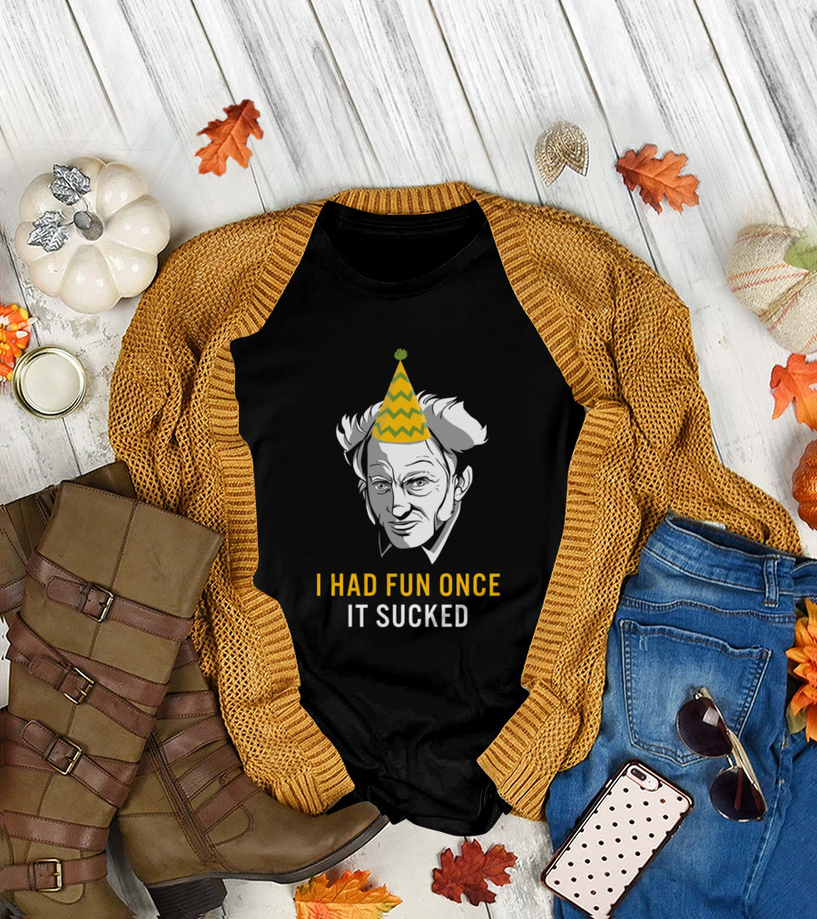 Schopenhauer Philosophy Pessimist I Had Fun Once It Sucked Party Hat T-Shirt