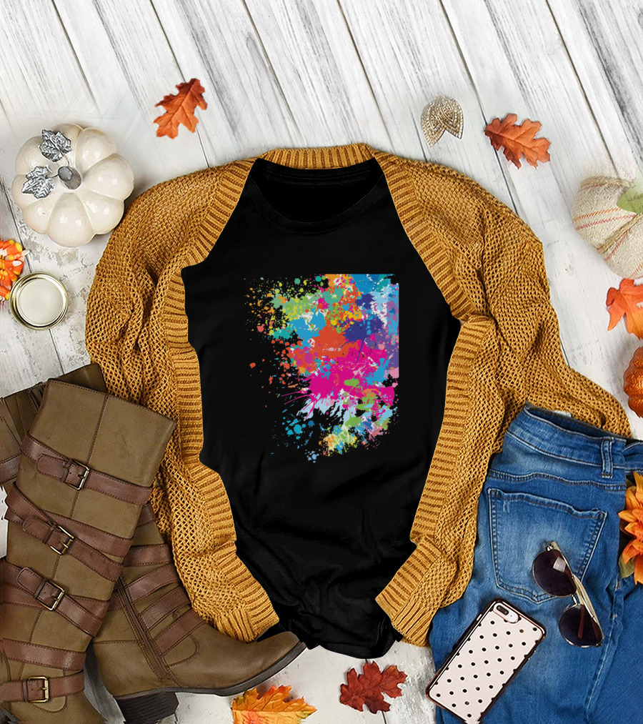 Splash Multicolored Paint Splatter Spectrum T-Shirt