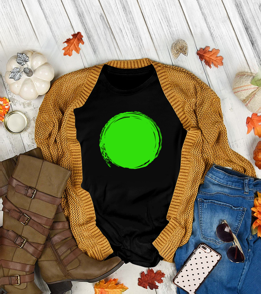 Green Splash Paint Circle Abstract T-Shirt