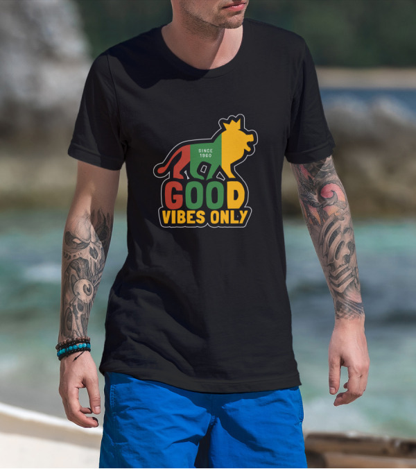 Good Vibes Only Reggae Lion With Crown Since 1960 T-Shirt