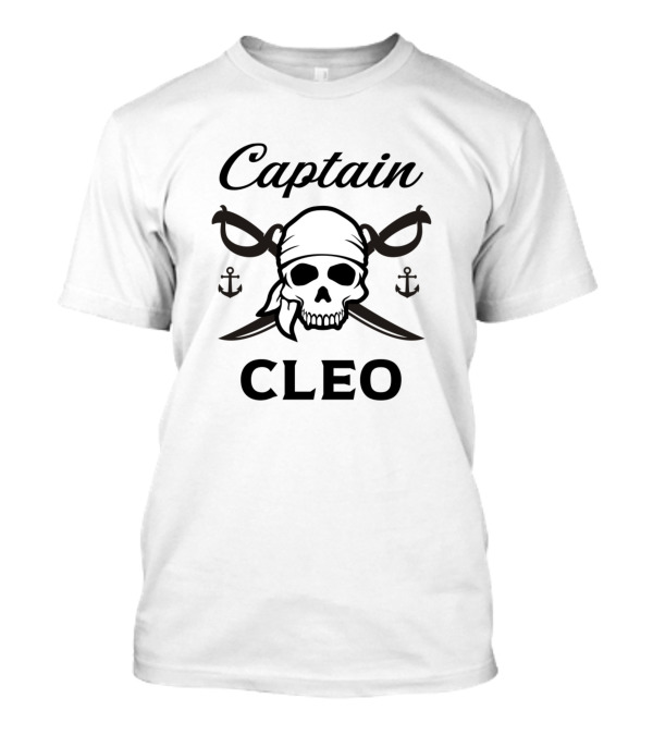 Captain Cleo Pirate Skull With Anchors T-Shirt