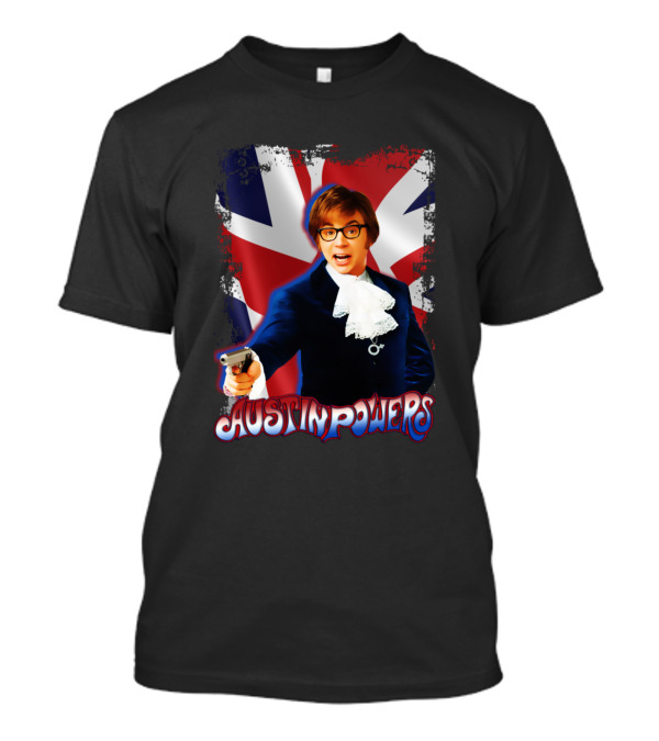 Austin Powers British Flag Gun Pose T-Shirt