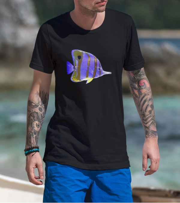 Copperband Butterflyfish Vibrant Striped Color T-Shirt