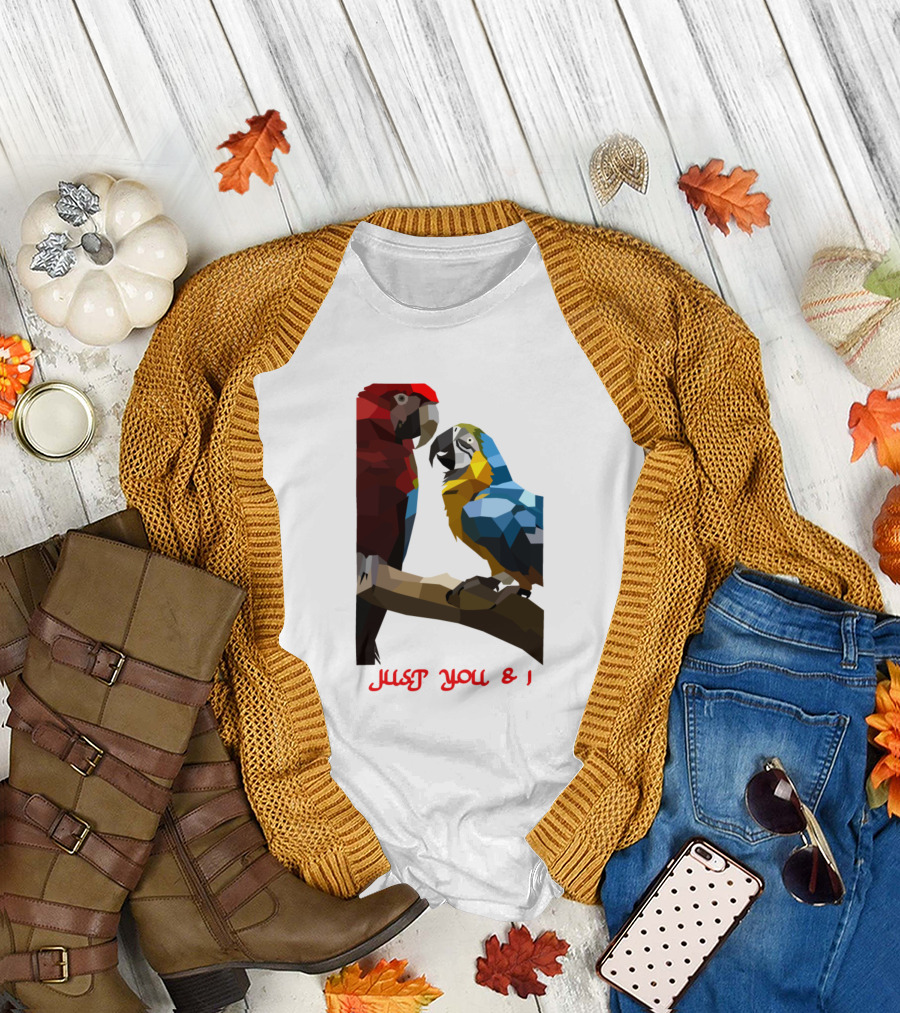 JUST YOU and I Parrots Geometric T-Shirt